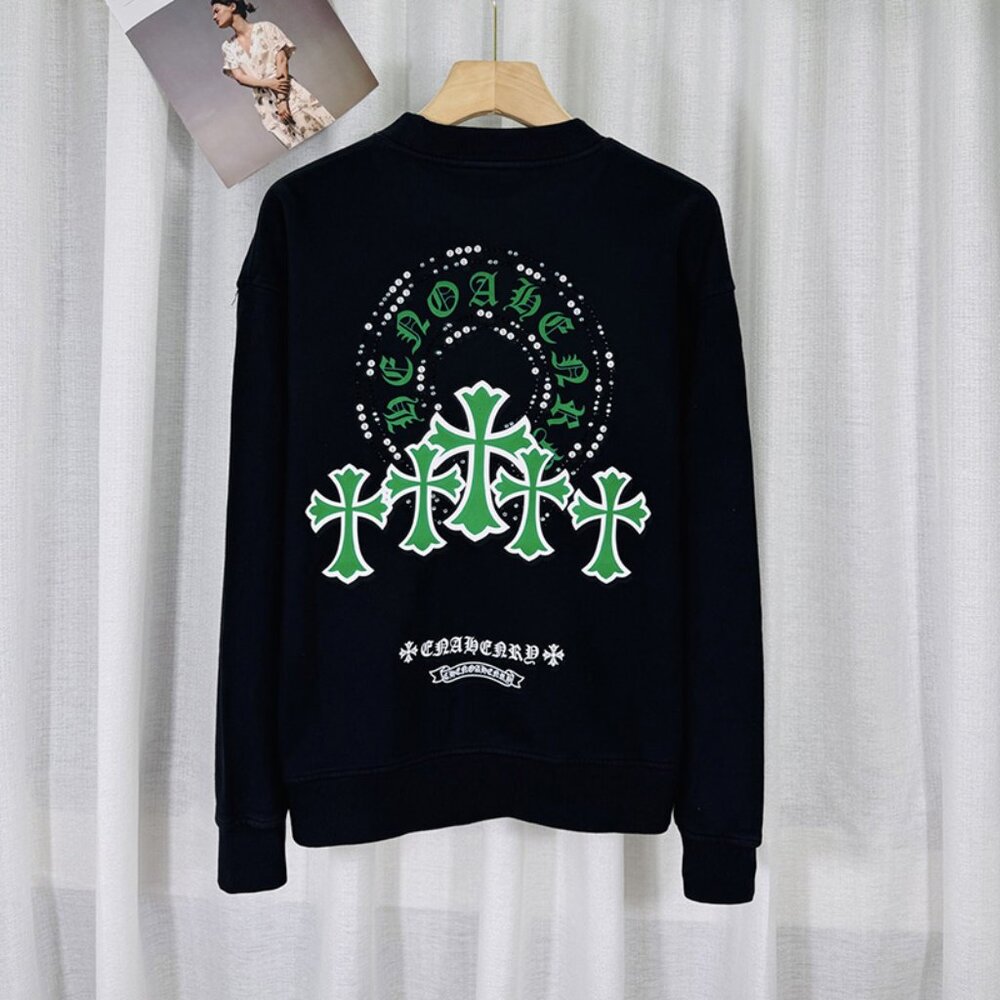 Chrome Hearts Beaded Compass Embroidered Sweatshirt Black